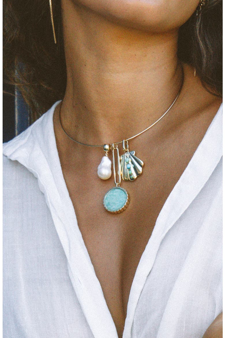 Odeon Charm, Alternate, color, AMAZONITE