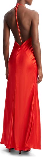 Yve Satin Halter Dress