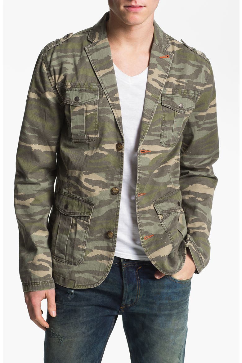 Camo Print Blazer, Main, color, TIGER CAMO