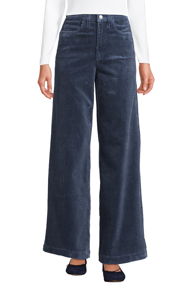 High Rise Wide Leg Corduroy Pants, Alternate, color, Dusty Indigo