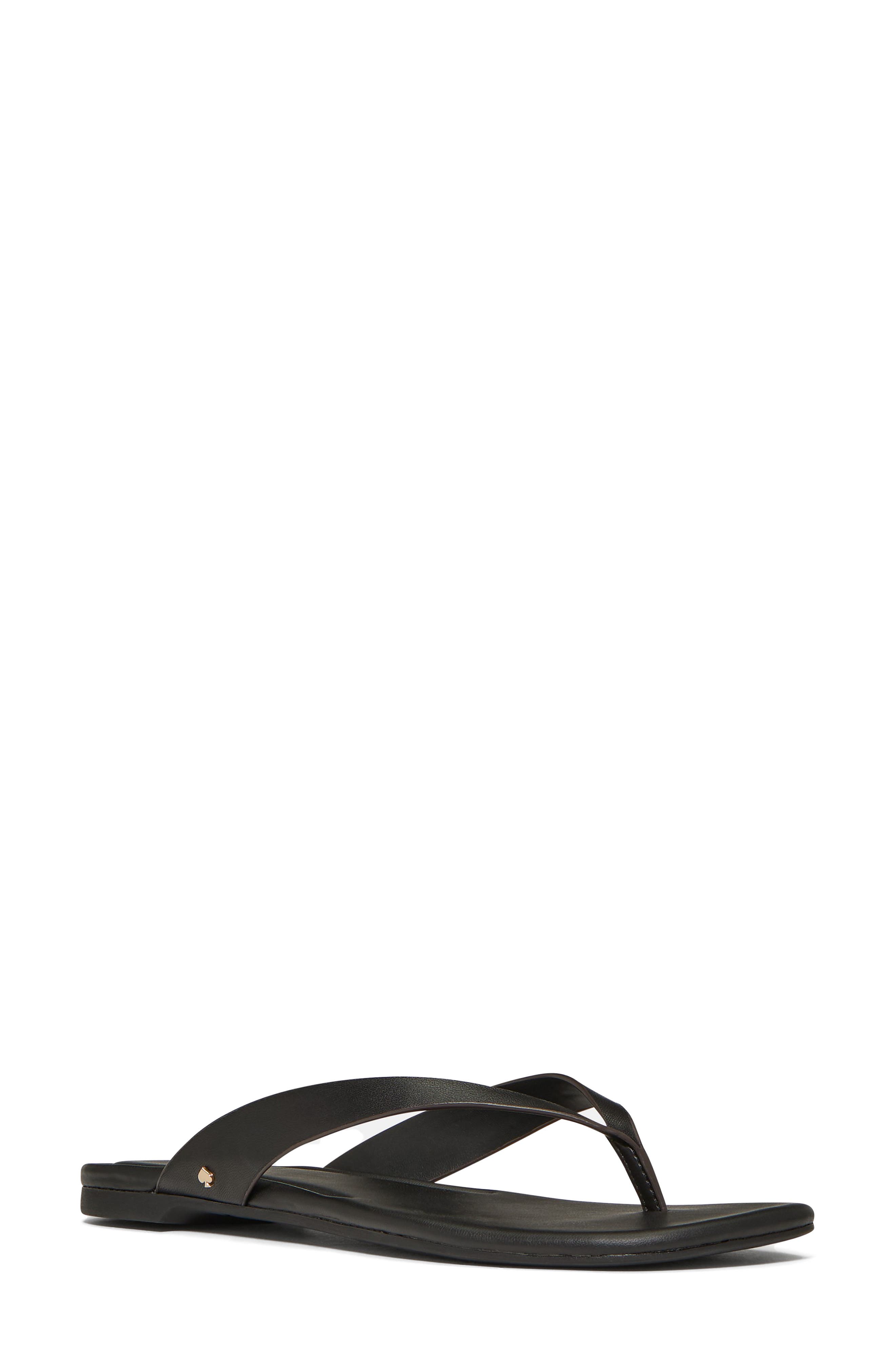 Kate Spade New York sandie flip flop, Main, color, Black