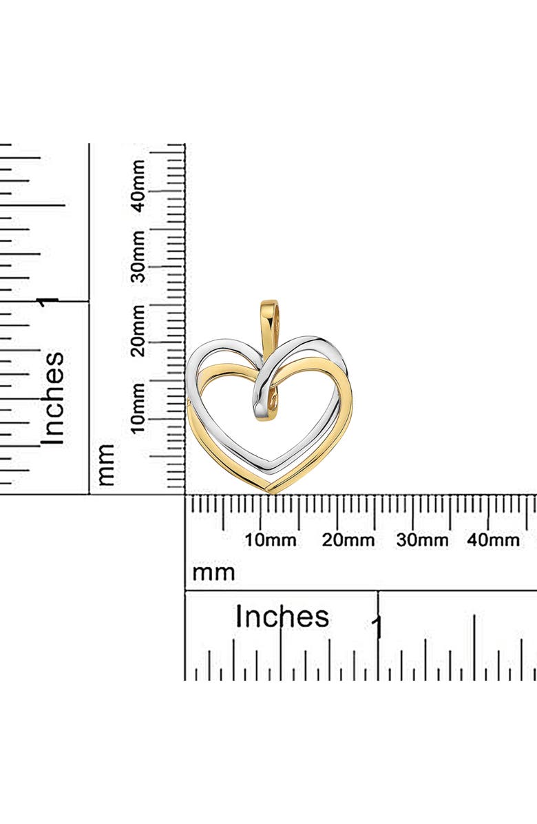 BEST SILVER 14K Gold Two-Tone Interlocking Hearts Pendant, Alternate, color,