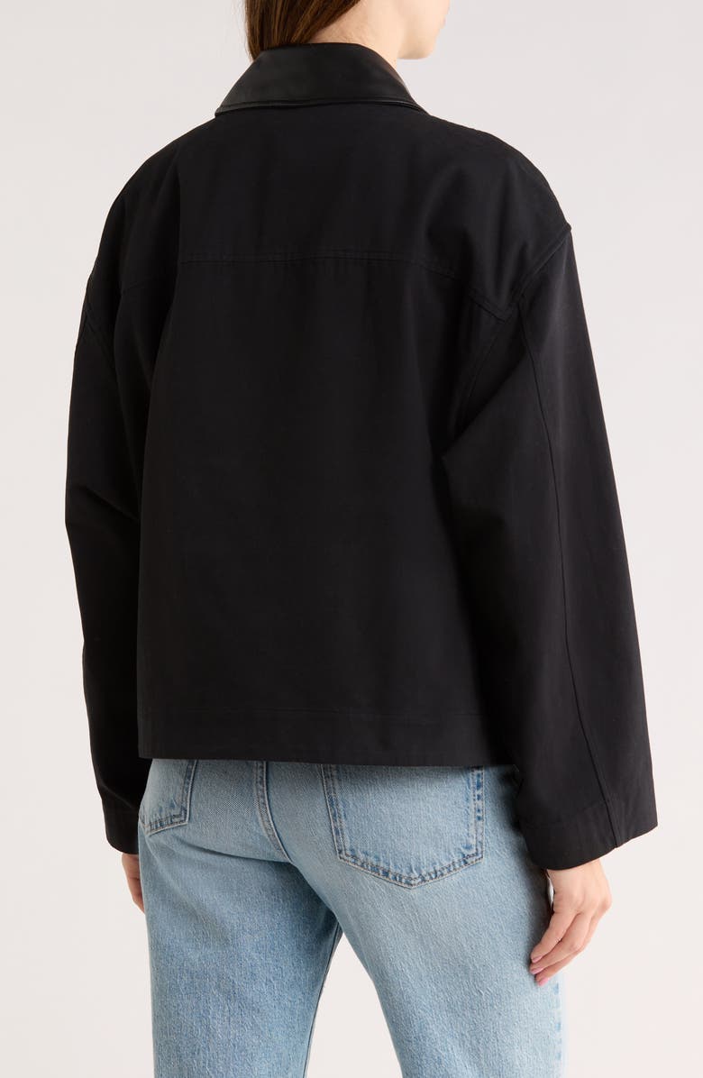 rag & bone Nessa Faux Leather Collar Coat, Alternate, color, Black