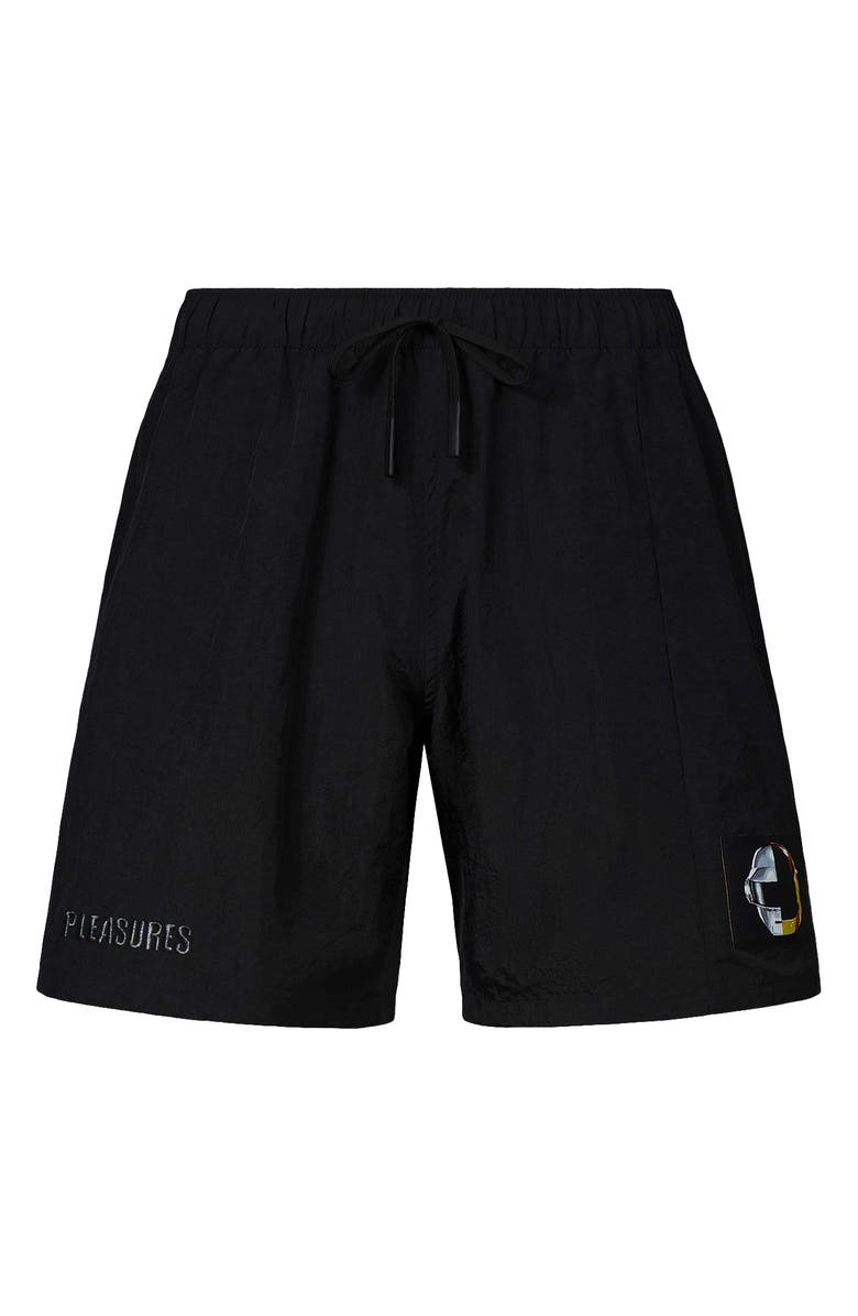 PLEASURES x Daft Punk Crush Hiking Shorts, Alternate, color, Black