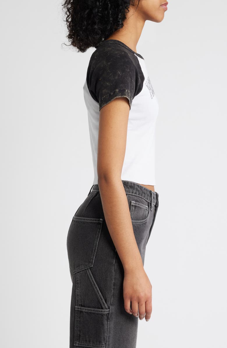 PacSun Arch Washed Raw Edge Cotton T-Shirt, Alternate, color, White/Washed Black