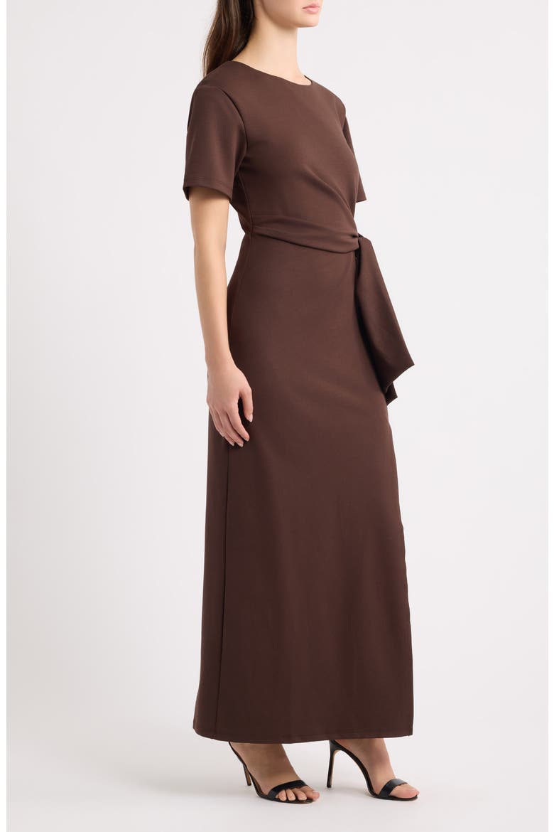 Coen Tie Waist Maxi Dress, Alternate, color, DARK BROWN