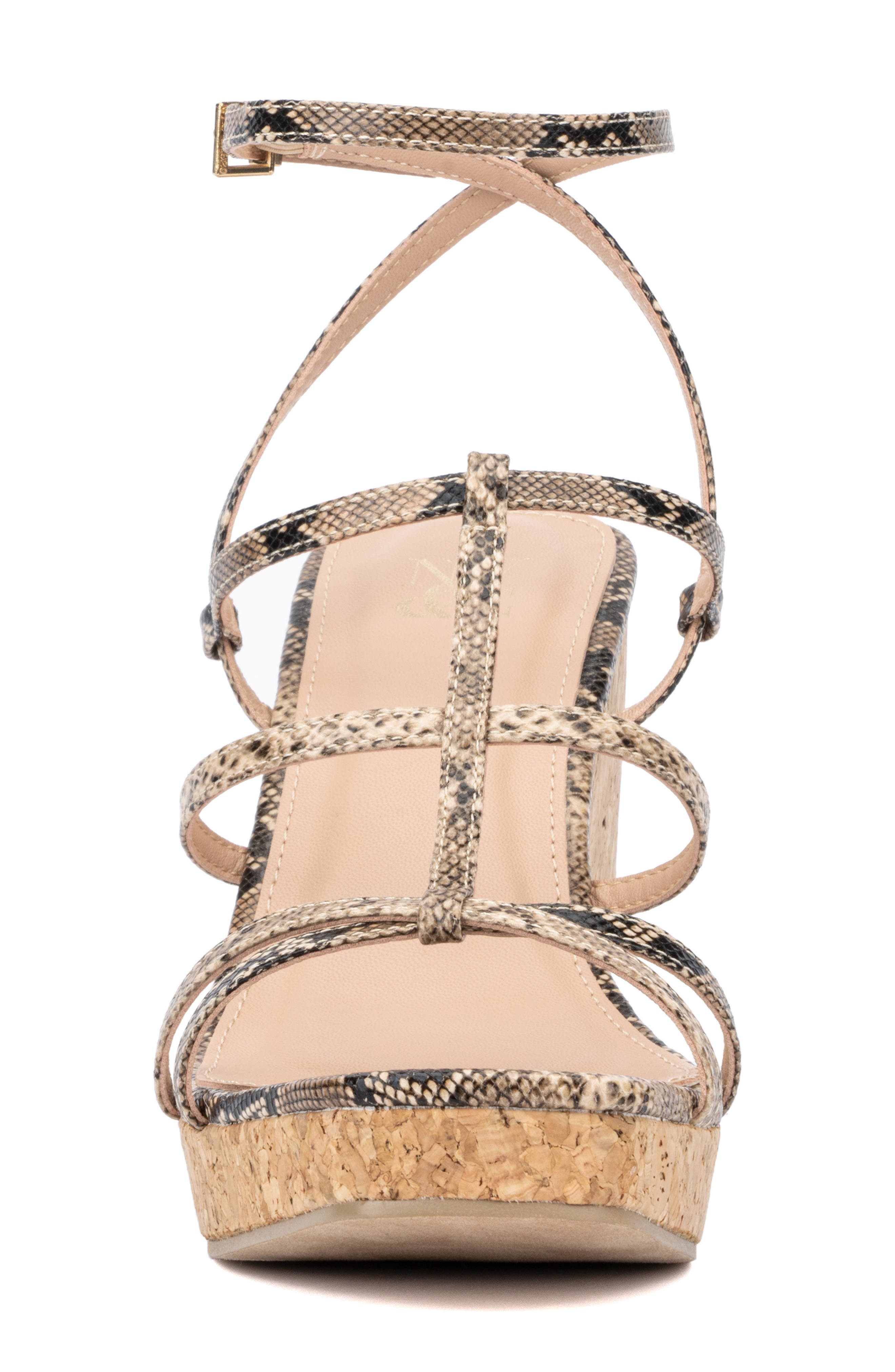 NEW YORK AND COMPANY Abla Platform Wedge Sandal, Alternate, color, Dark Tan