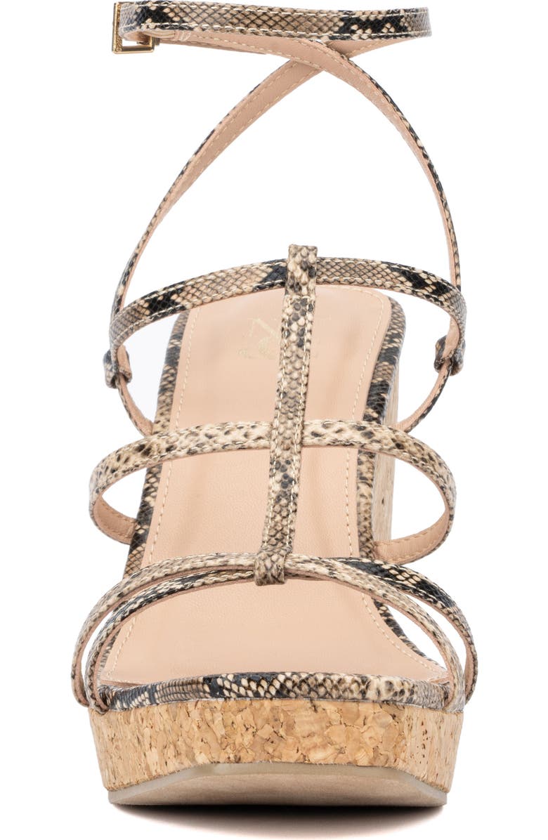NEW YORK AND COMPANY Abla Platform Wedge Sandal, Alternate, color, Dark Tan