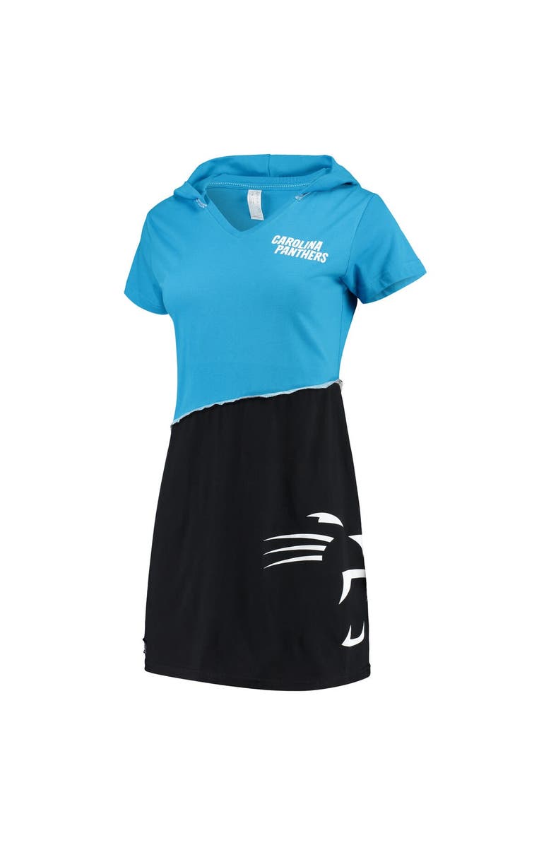 REFRIED APPAREL Women's Refried Apparel Blue/Black Carolina Panthers Sustainable Hooded Mini Dress, Main, color, Blue