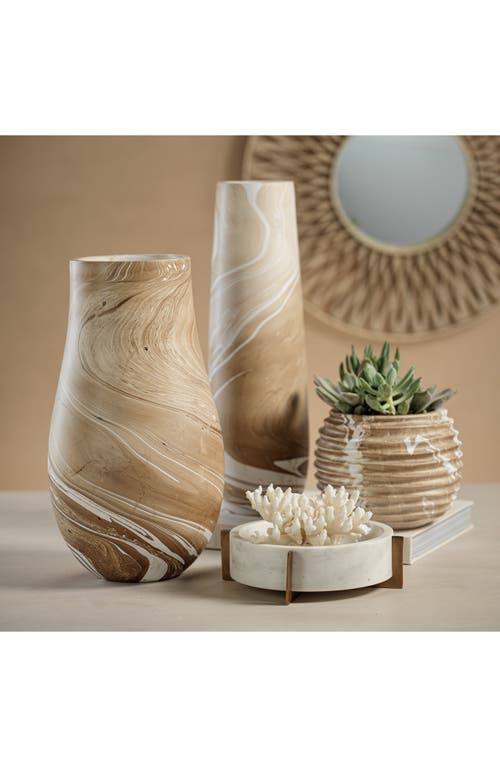 Zodax Catania Marble Footed Bowl In Neutral