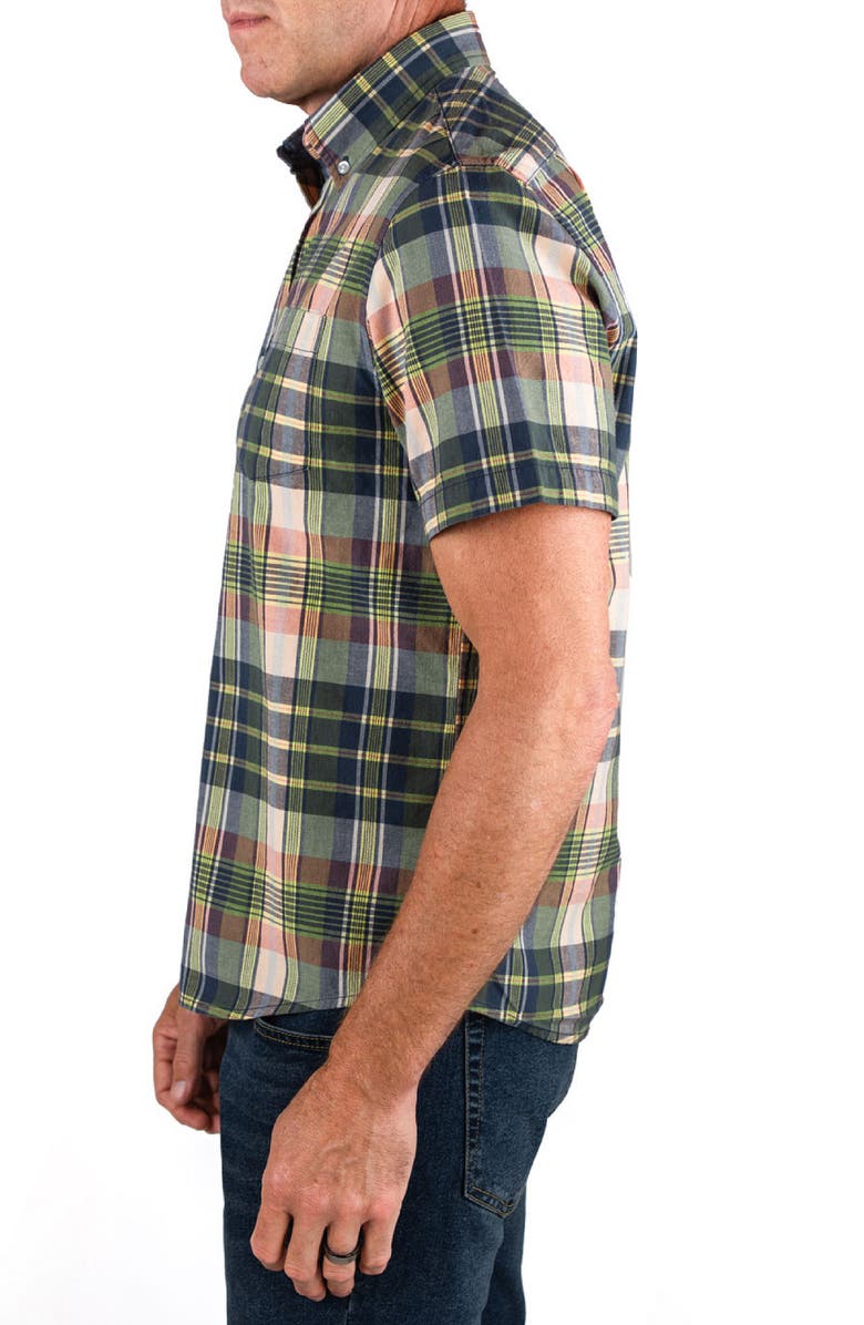 Tailor Vintage Plaid Short Sleeve Button-Down Shirt, Alternate, color, Greenwich Plaid