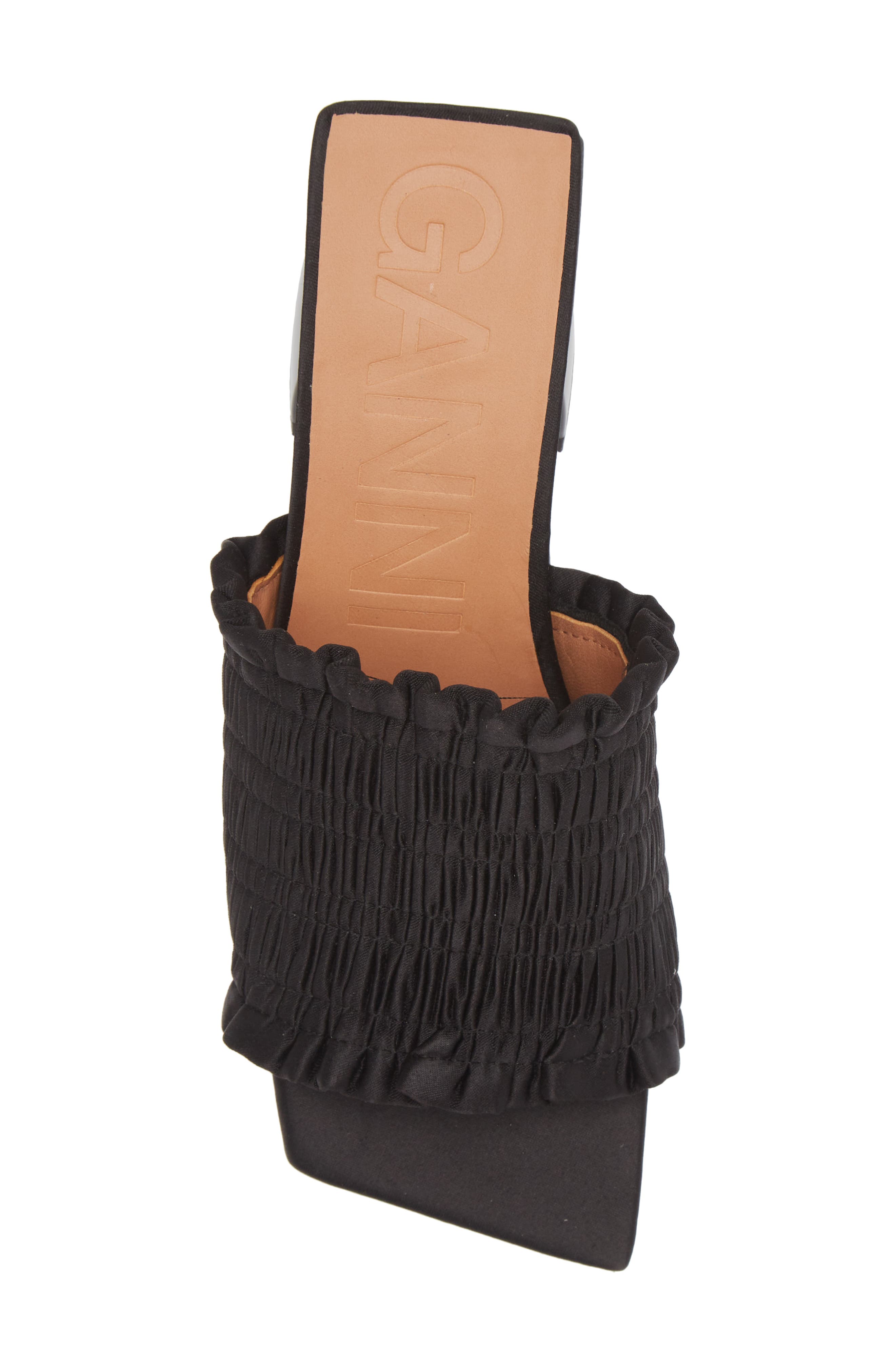 Ganni Smocked Slide Sandal, Alternate, color, 