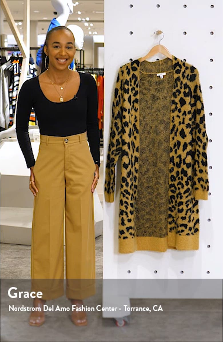 Long Leopard Jacquard Cardigan, sales video thumbnail