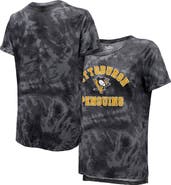 Majestic Threads Women's Majestic Threads Black Pittsburgh Penguins Boyfriend Tie-Dye Tri-Blend T-Shirt