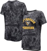 Majestic Threads Women's Majestic Threads Black Pittsburgh Penguins Boyfriend Tie-Dye Tri-Blend T-Shirt