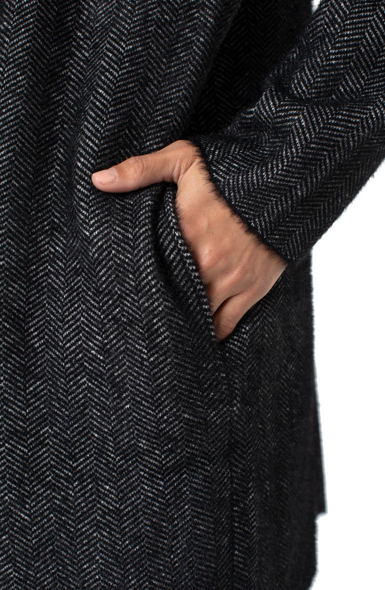 Liverpool Los Angeles Coatigan Open Front Cardigan Sweater, Alternate, color, Charcoal Chevron