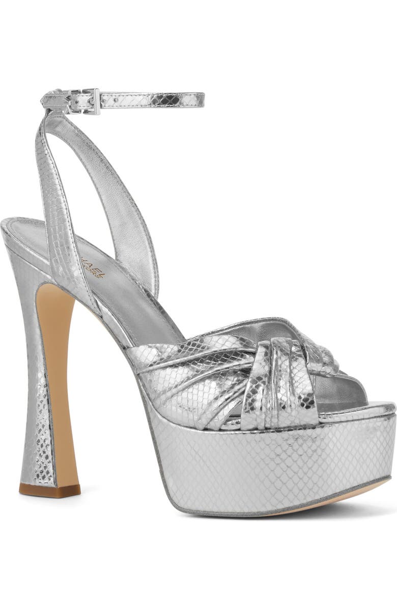 MICHAEL Michael Kors Selena Platform Sandal, Main, color, Silver