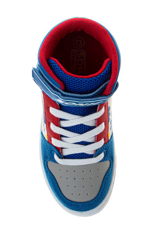 Josmo Kids' Sonic The Hedgehog High Top Sneaker In Blue