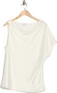 Renee C Asymmetric Satin Top