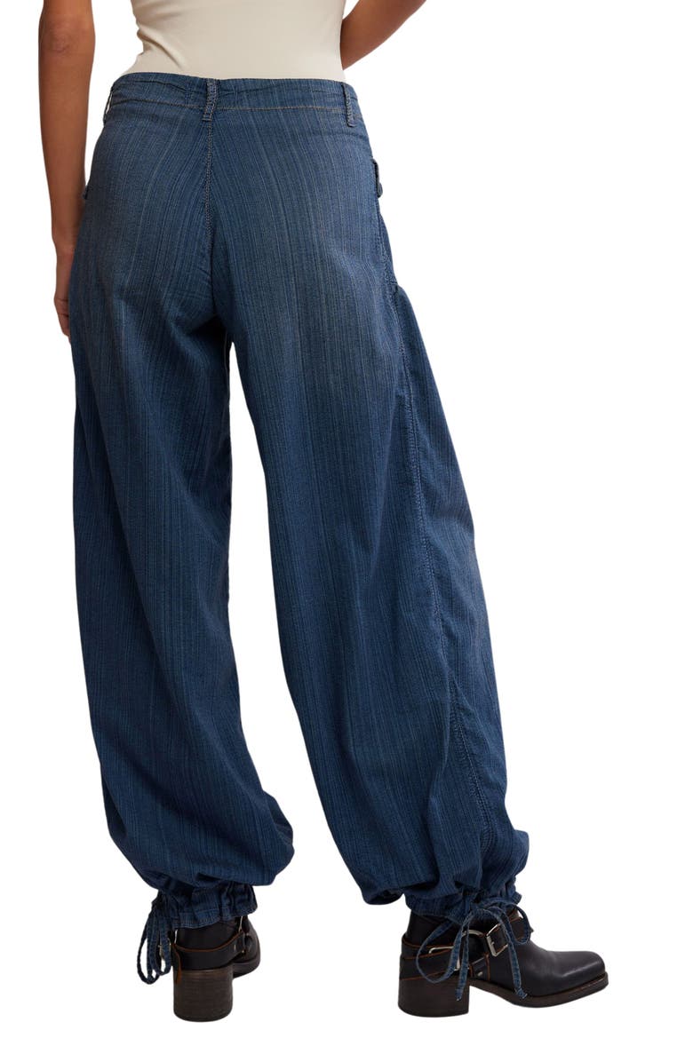 Free People Lotus High Waist Tie Hem Barrel Leg Jeans, Alternate, color, 