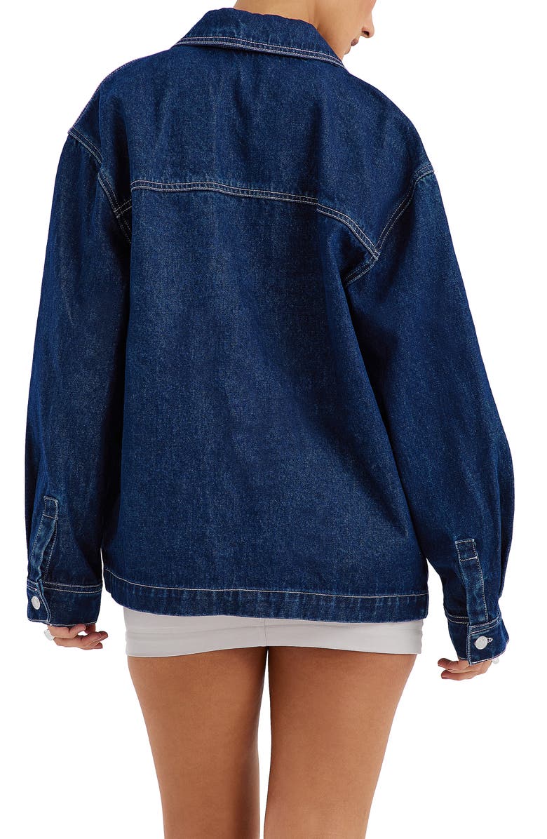 Mistress Rocks Oversize Denim Button-Up Shirt, Alternate, color, 