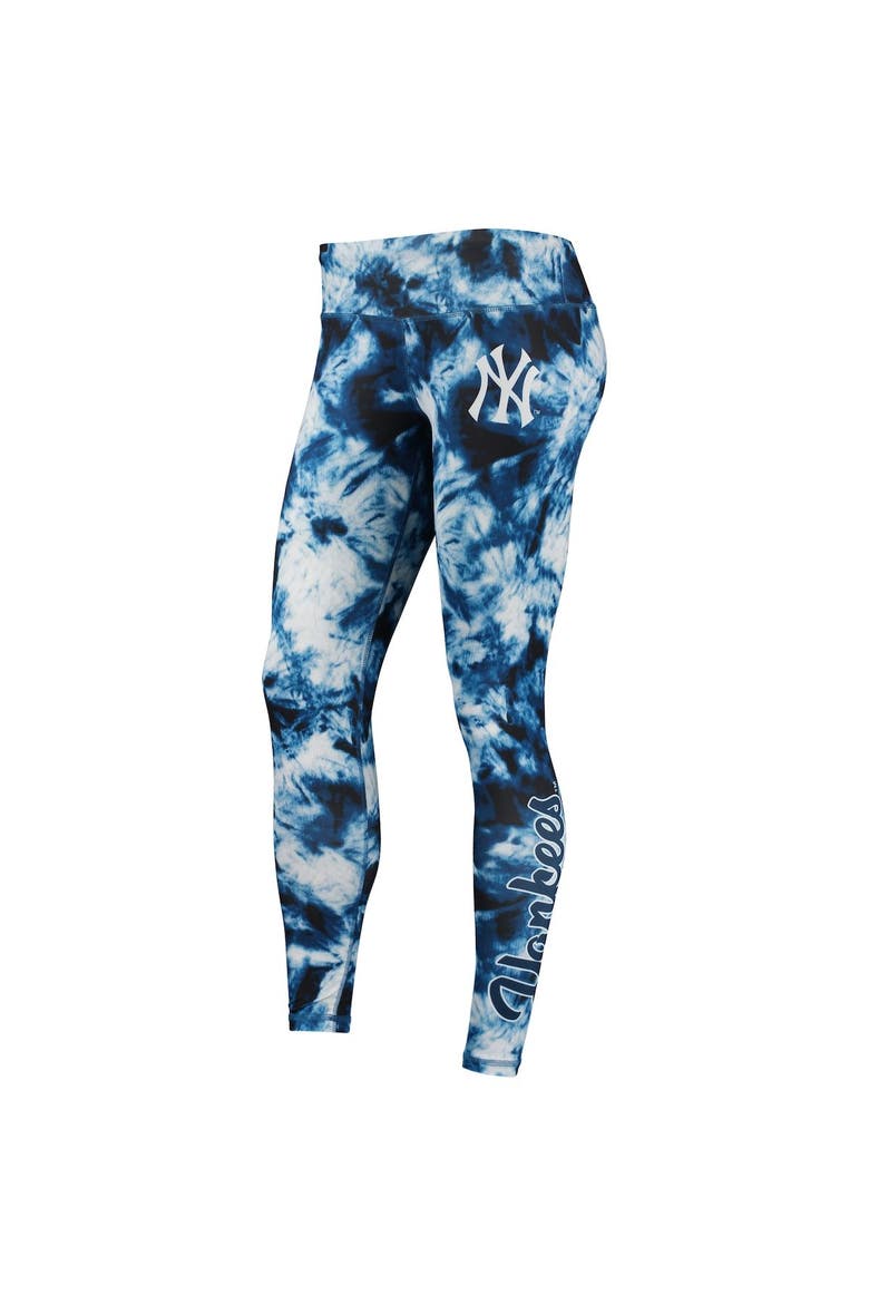 Women's FOCO Navy New York Yankees Tie-Dye Leggings, Alternate, color, Navy