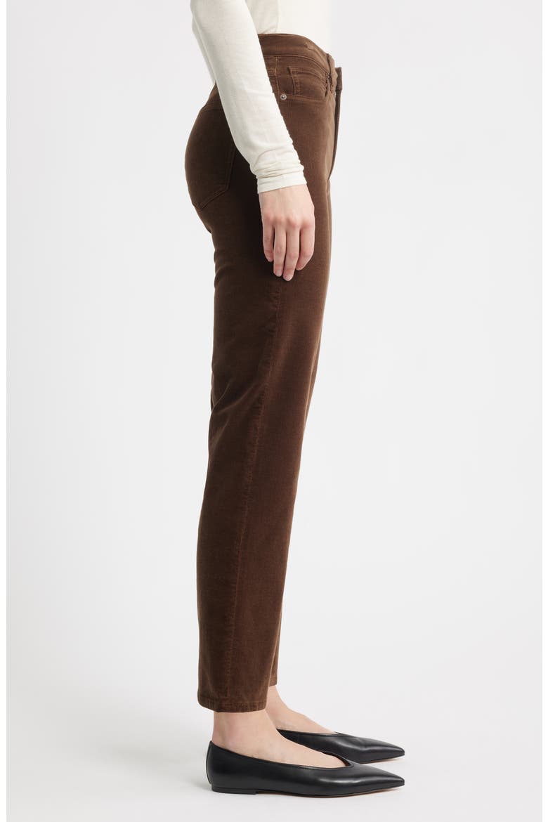 Le Sleek Corduroy Ankle Straight Leg Pants, Alternate, color, BITTER CHOCOLATE
