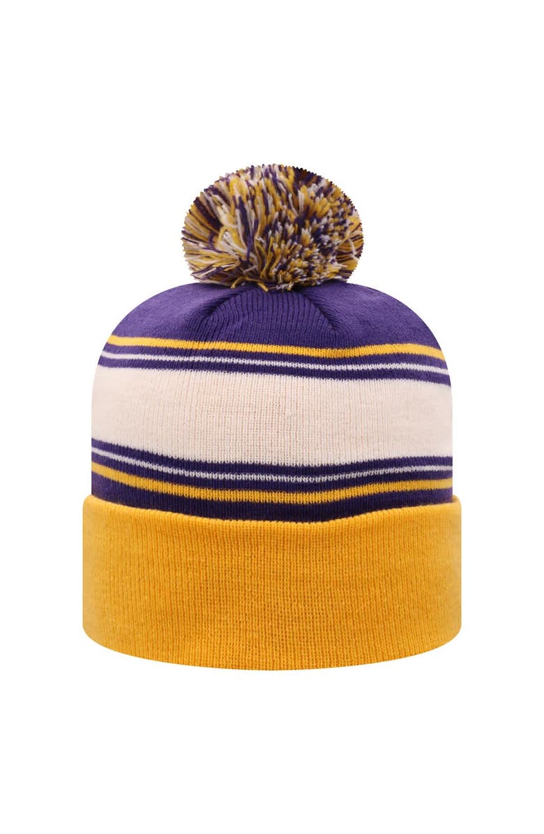 TOP OF THE WORLD Men's Top of the World Purple LSU Tigers Ambient Cuffed Knit Hat with Pom, Alternate, color, Purple