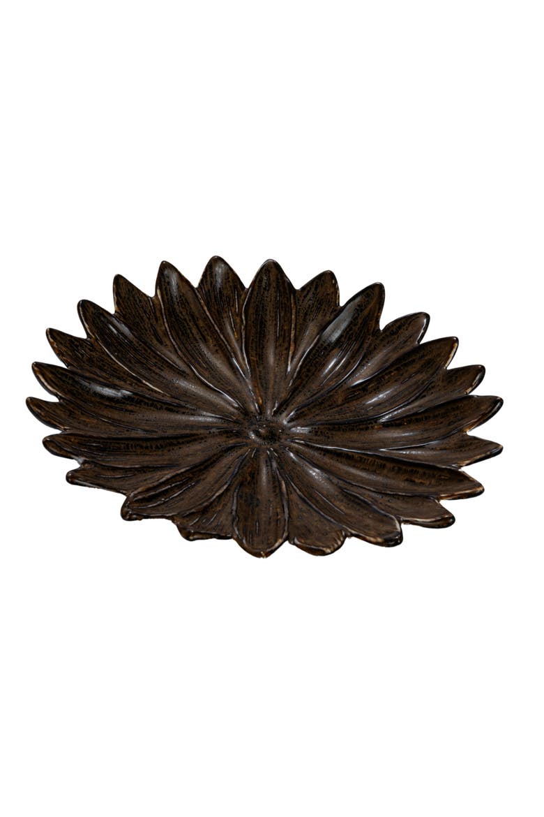 Flower Plate with Glaze, Main, color, Black