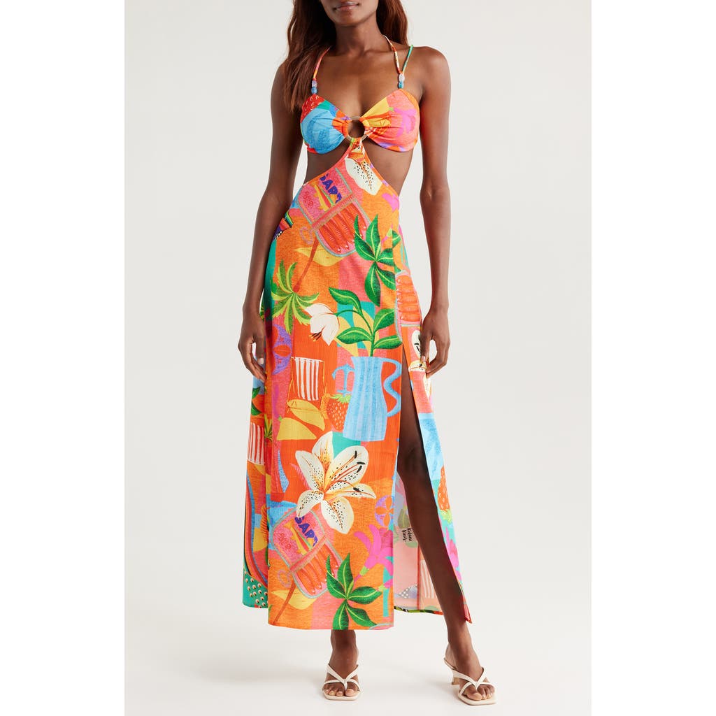 Kulani Kinis Cutout Printed Cover-Up Maxi Dress in Havana Haven  product