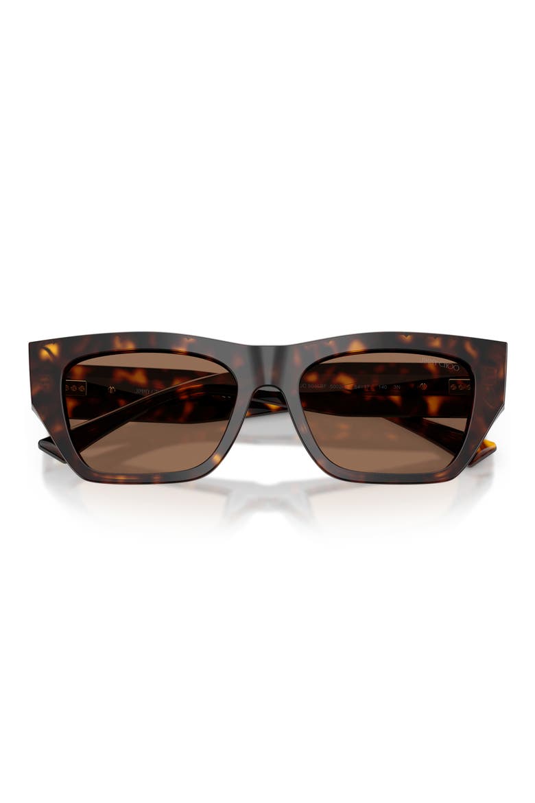 JC5035BF 54mm Cat Eye Sunglasses, Alternate, color, HAVANA / DARK BROWN
