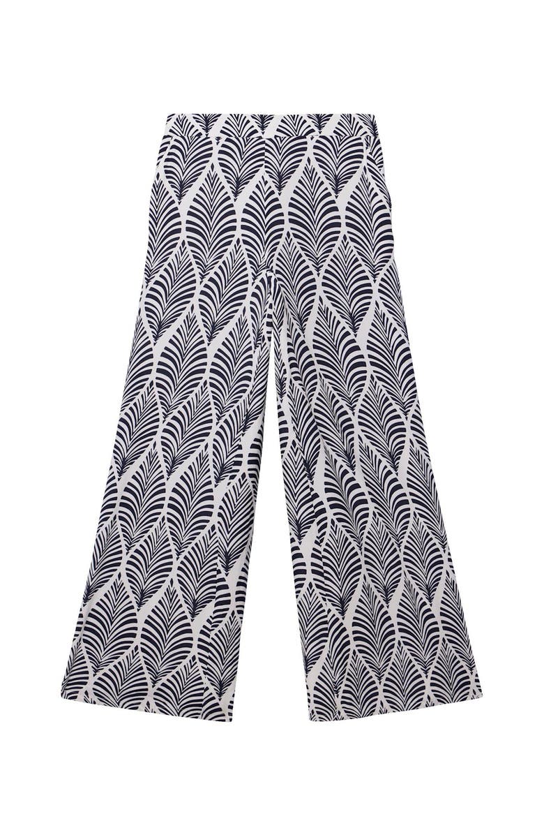 MINT VELVET Leaf Print Wide Leg Trousers, Alternate, color, Blue