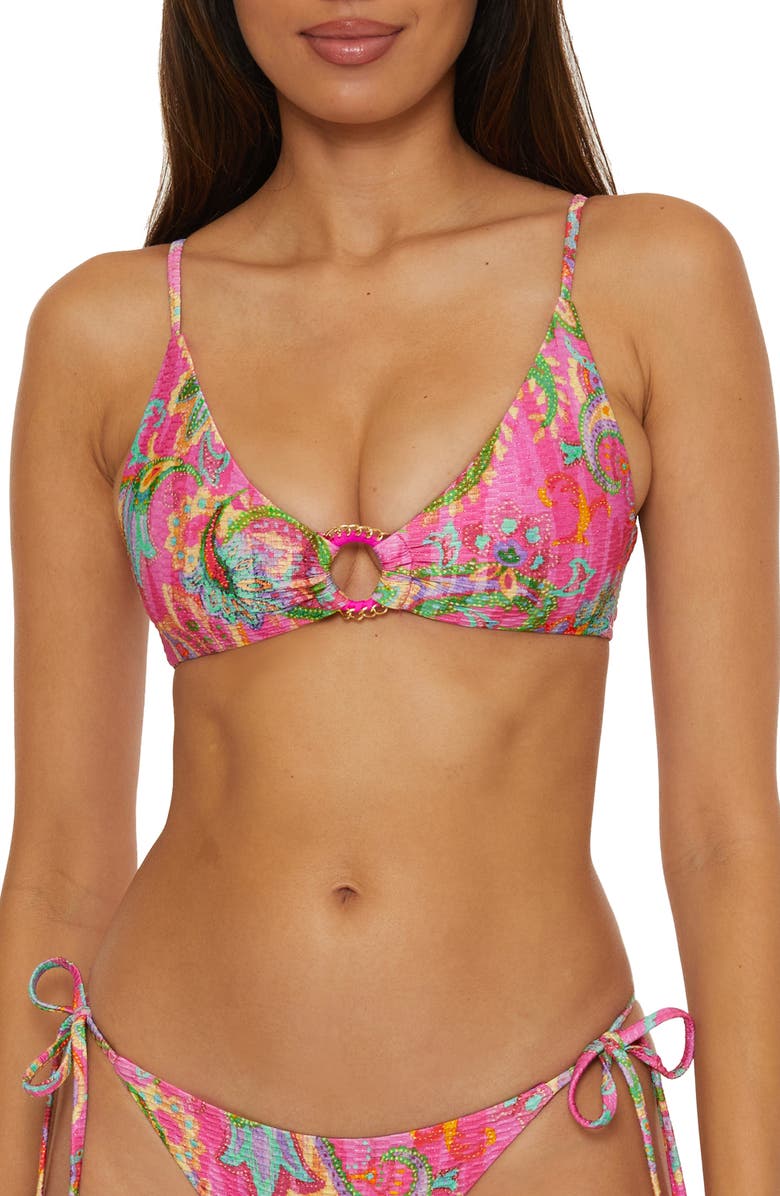 Becca Polynesia Bikini Top, Main, color, Pink Multi