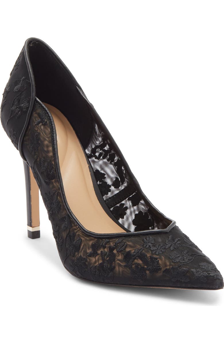 Ted Baker London Camilla Pointed Toe Pump, Main, color, Black Wisteria Trail