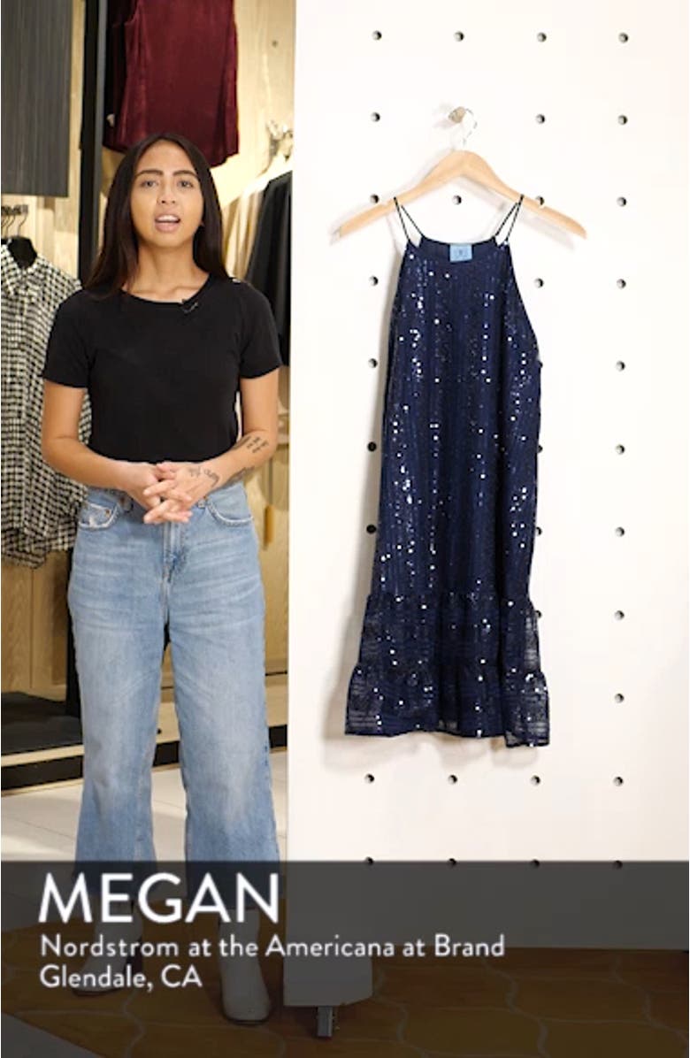 Sequin Ruffle Trim Dress, sales video thumbnail