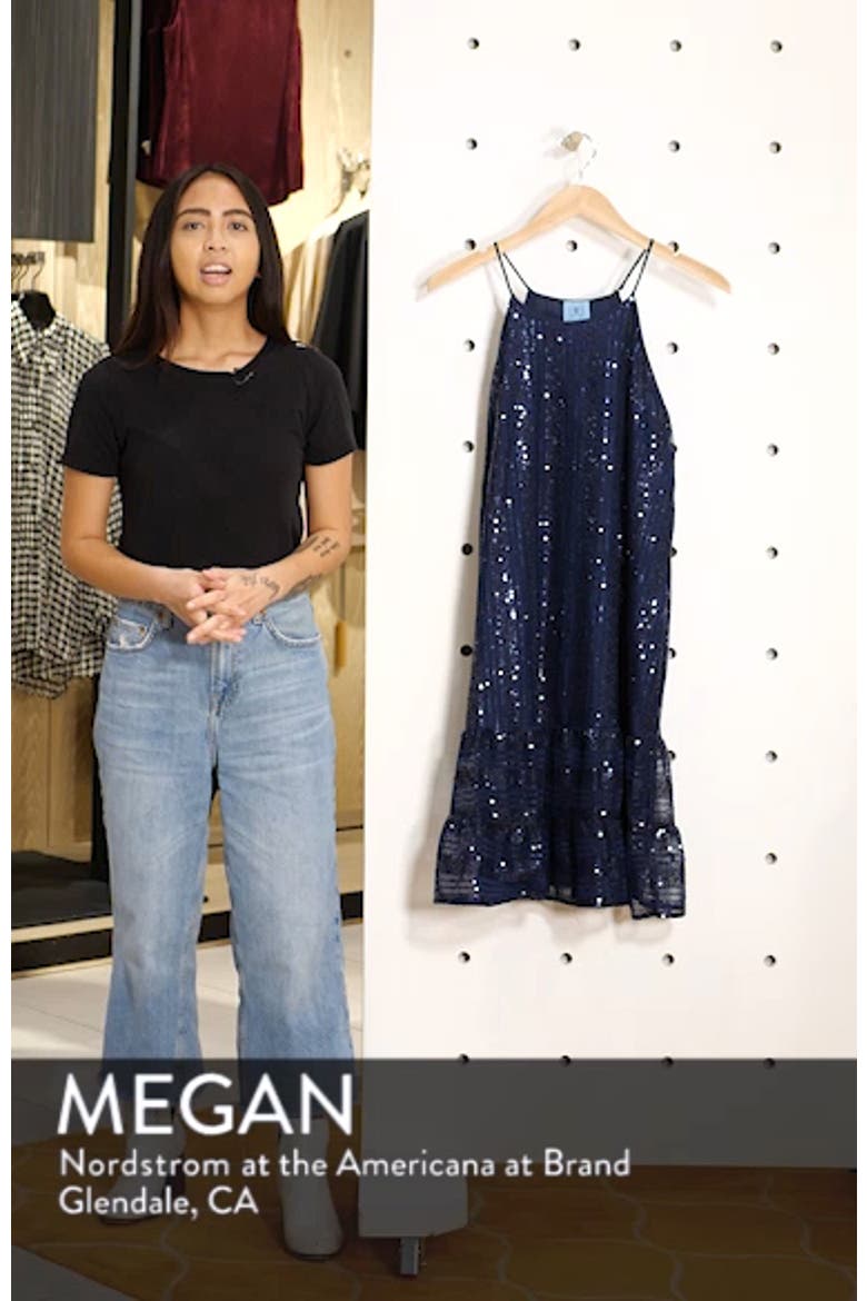 Sequin Ruffle Trim Dress video