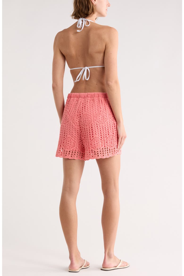 Waverly Cotton Cover-Up Shorts, Alternate, color, CORAL REEF