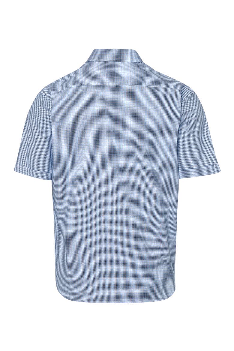 Hardy Hi-Flex Micropattern Short Sleeve Stretch Button-Up Shirt, Alternate, color, ANCHOR