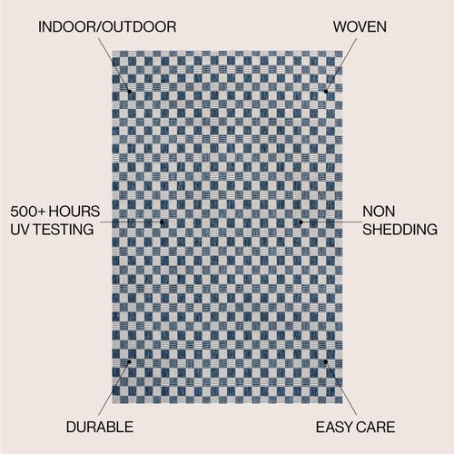 Jonathan Y Aimee Traditional Cottage Checkerboard Indoor/outdoor Area Rug In Navy/cream