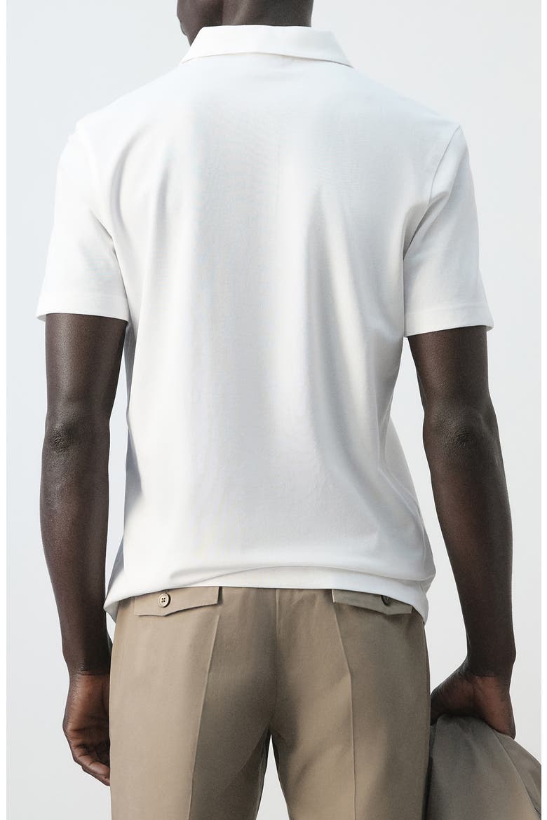 Slim Fit Stretch Cotton Blend Piqué Polo, Alternate, color, WHITE