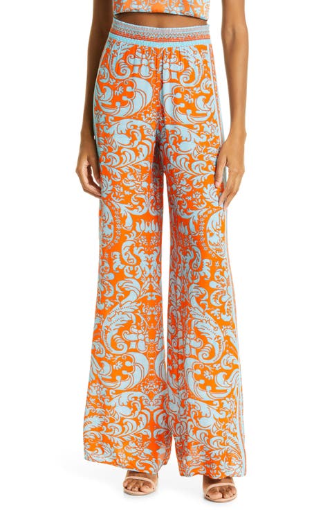 Athena Tapestry Print Wide Leg Pants