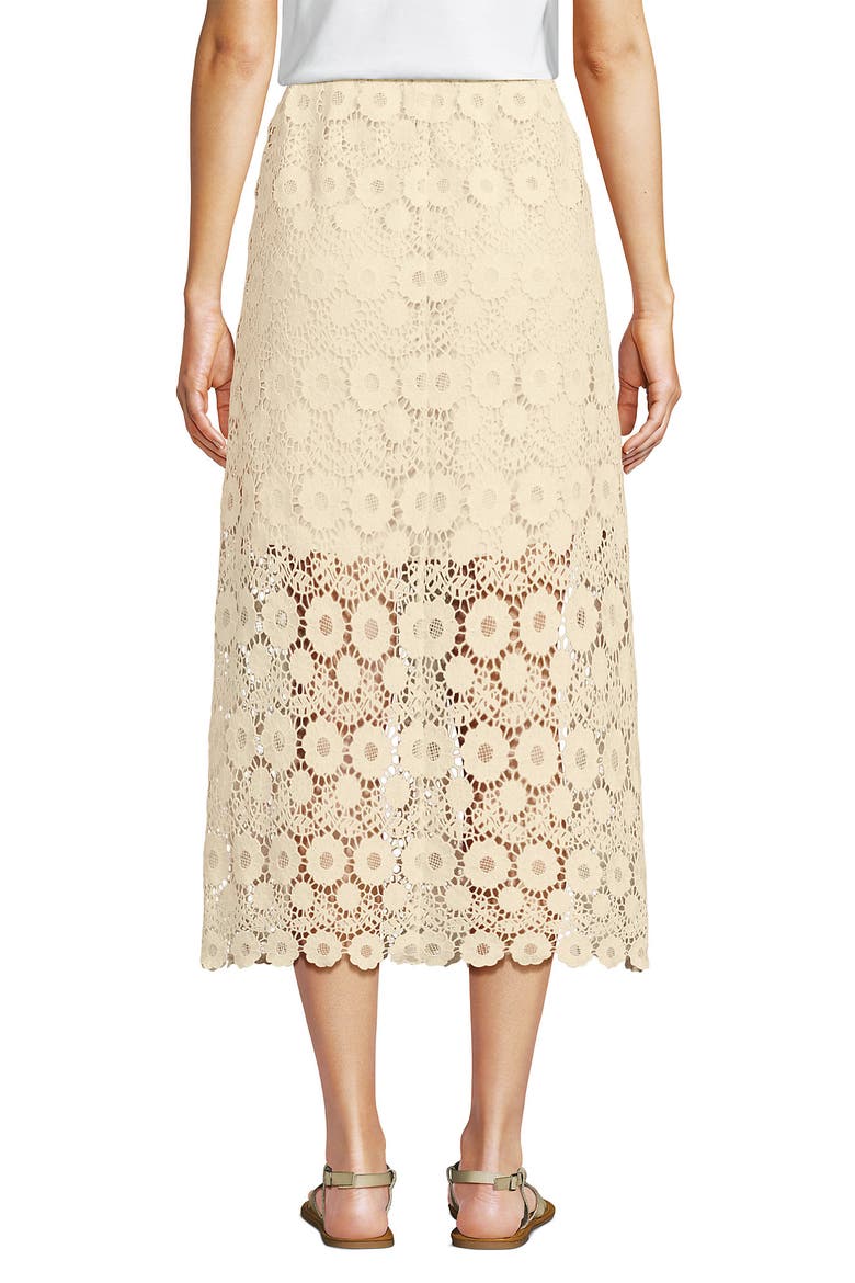 Lace Overlay Midi Skirt, Alternate, color, Ivory Latte