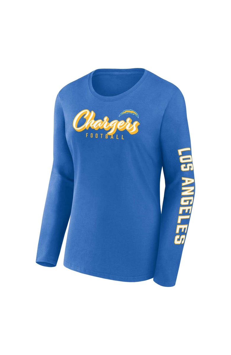 FANATICS Women's Fanatics Branded Powder Blue/White Los Angeles Chargers Two-Pack Combo Cheerleader T-Shirt Set, Alternate, color, 