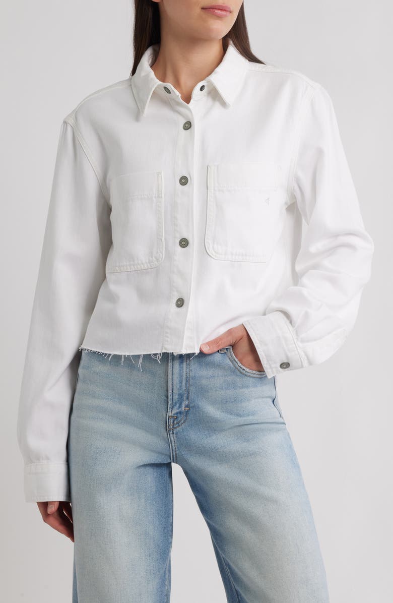 HIDDEN JEANS Classic Crop Denim Shirt Jacket, Main, color, White