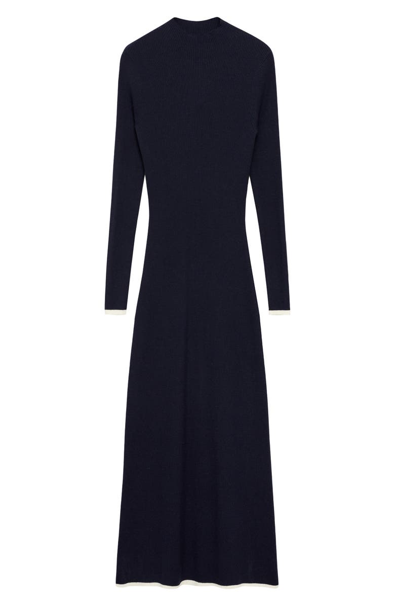 MANGO Contrast Trim Long Sleeve Sweater Dress, Alternate, color, 