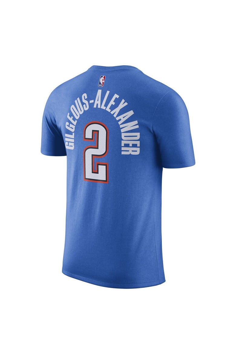 Men's Nike Shai Gilgeous-Alexander Blue Oklahoma City Thunder Icon 2022/23 Name & Number T-Shirt, Alternate, color, Blue