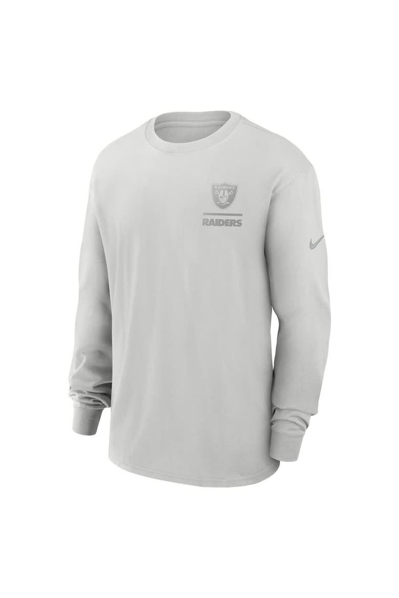 Men's Nike Gray Las Vegas Raiders Essential Heavy Max90 Long Sleeve T-Shirt, Alternate, color, Gray