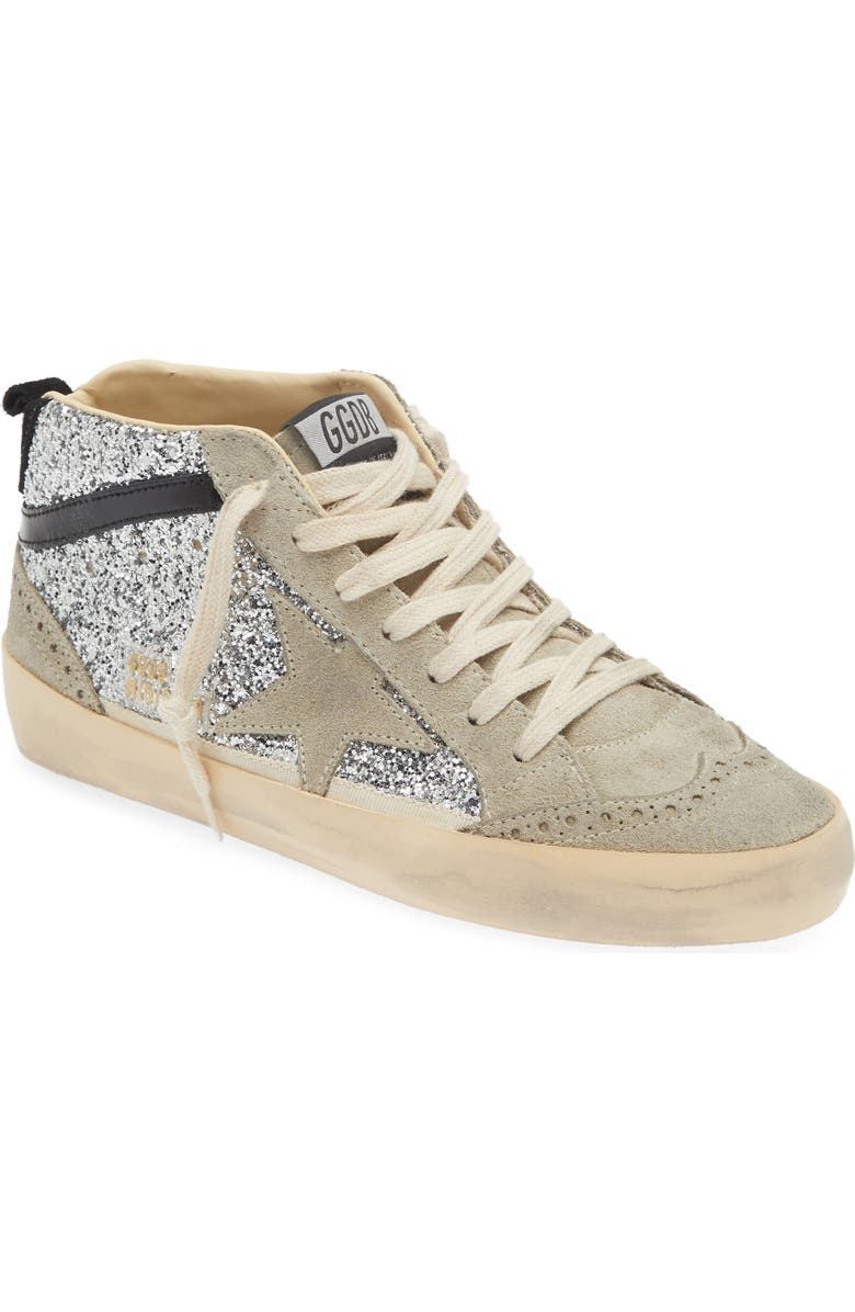 Golden Goose Mid Star Glitter Sneaker, Main, color,