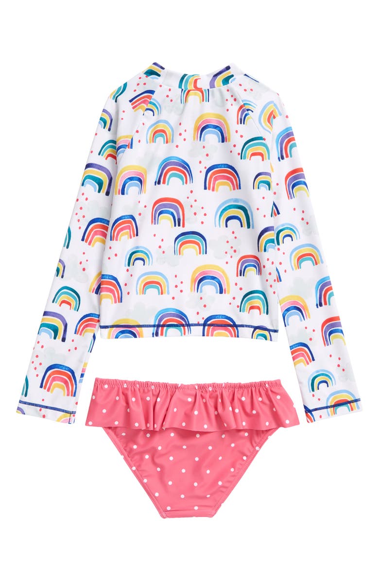 Tucker + Tate Graphic Ruffle Two-Piece Rashguard Swimsuit, Alternate, color,