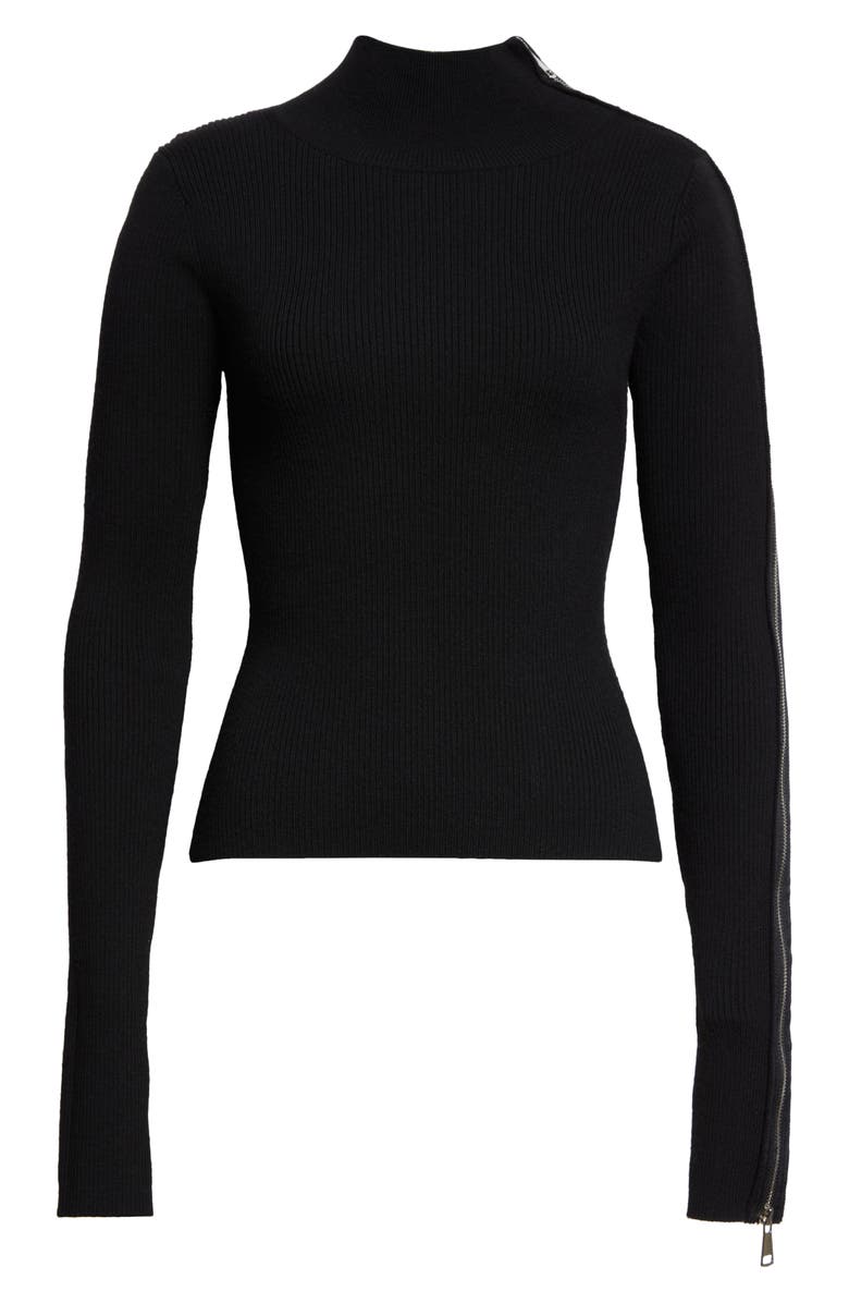 MONSE Zip Detail Merino Wool Blend Turtleneck Sweater, Alternate, color, 